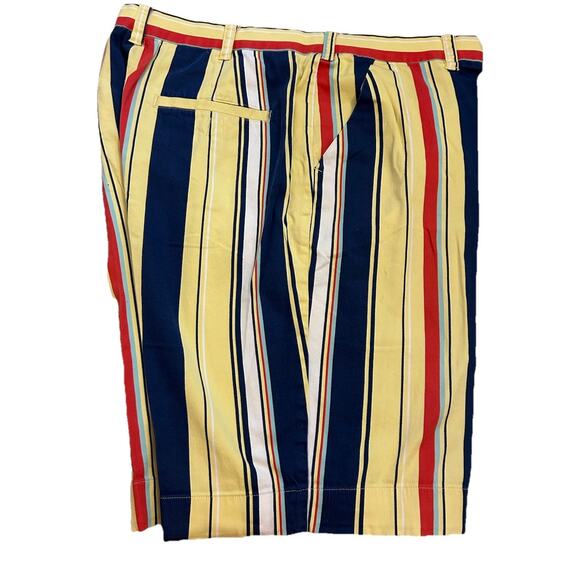 LoudMouth Golf The Hamptons Striped Shorts Size 34 Yellow Fun Preppy Retail $75 - Picture 1 of 12